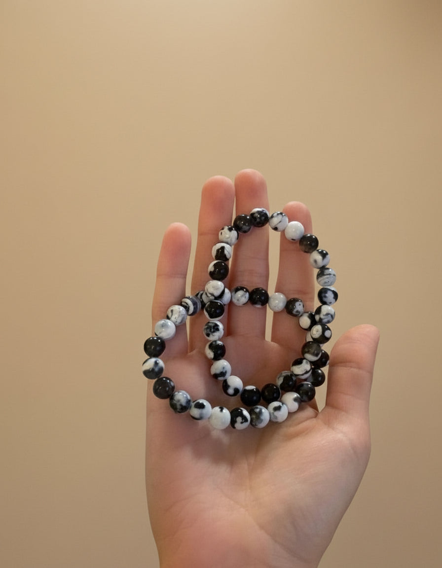 Pulsera de bolas de ágata orca