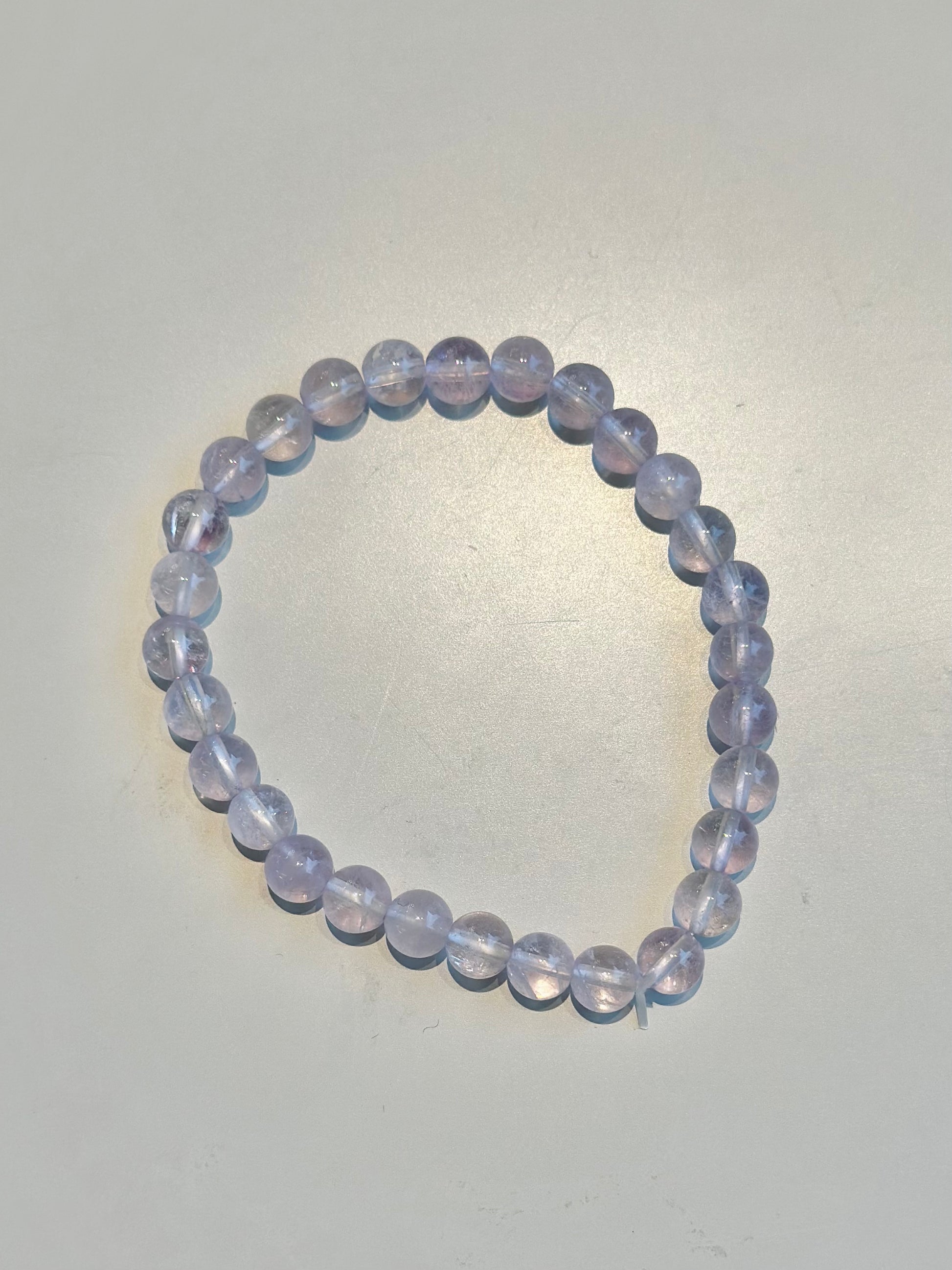 Pulsera de mineral de bolas de amatista