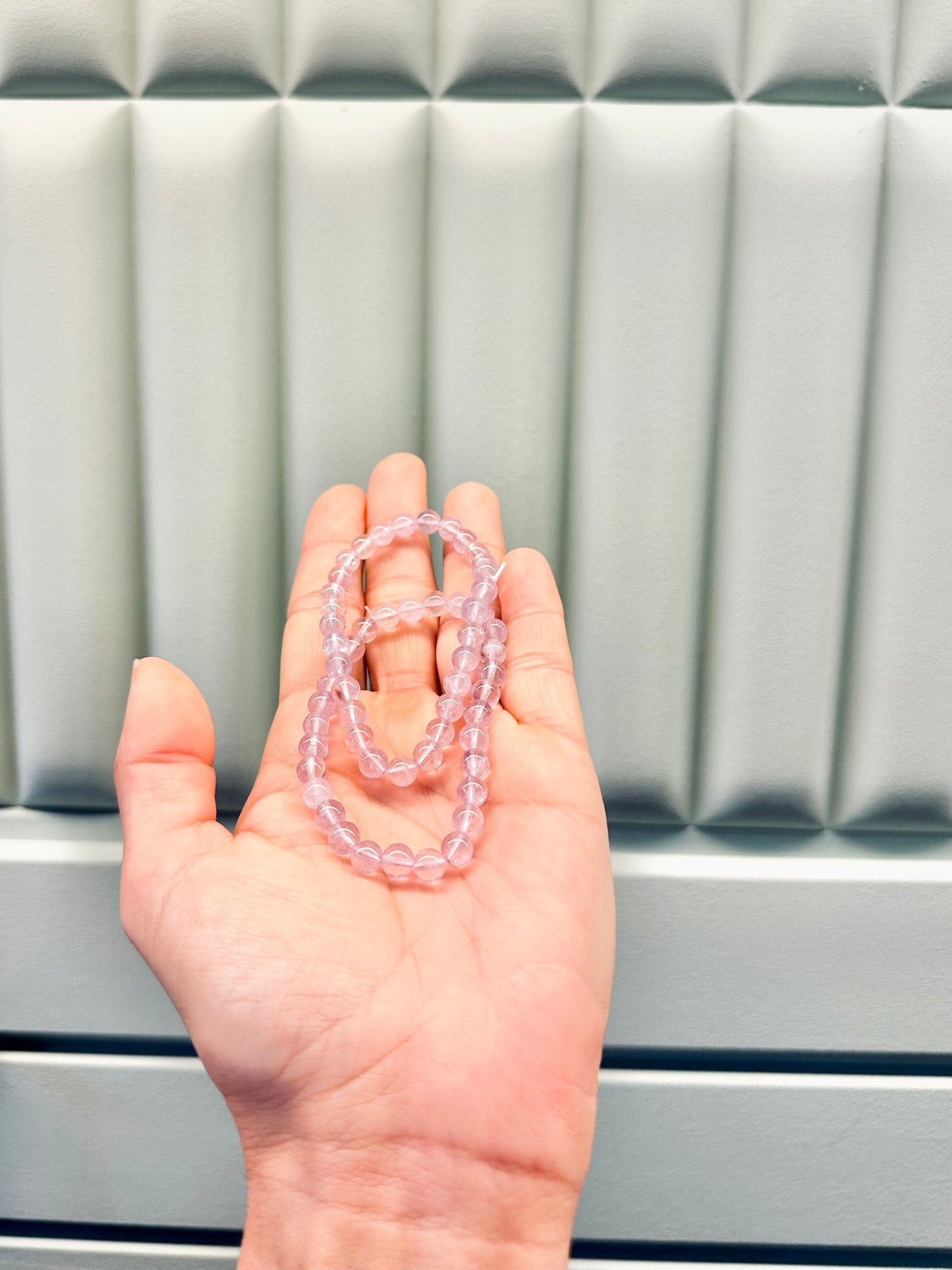 Pulsera de mineral de bolas de amatista