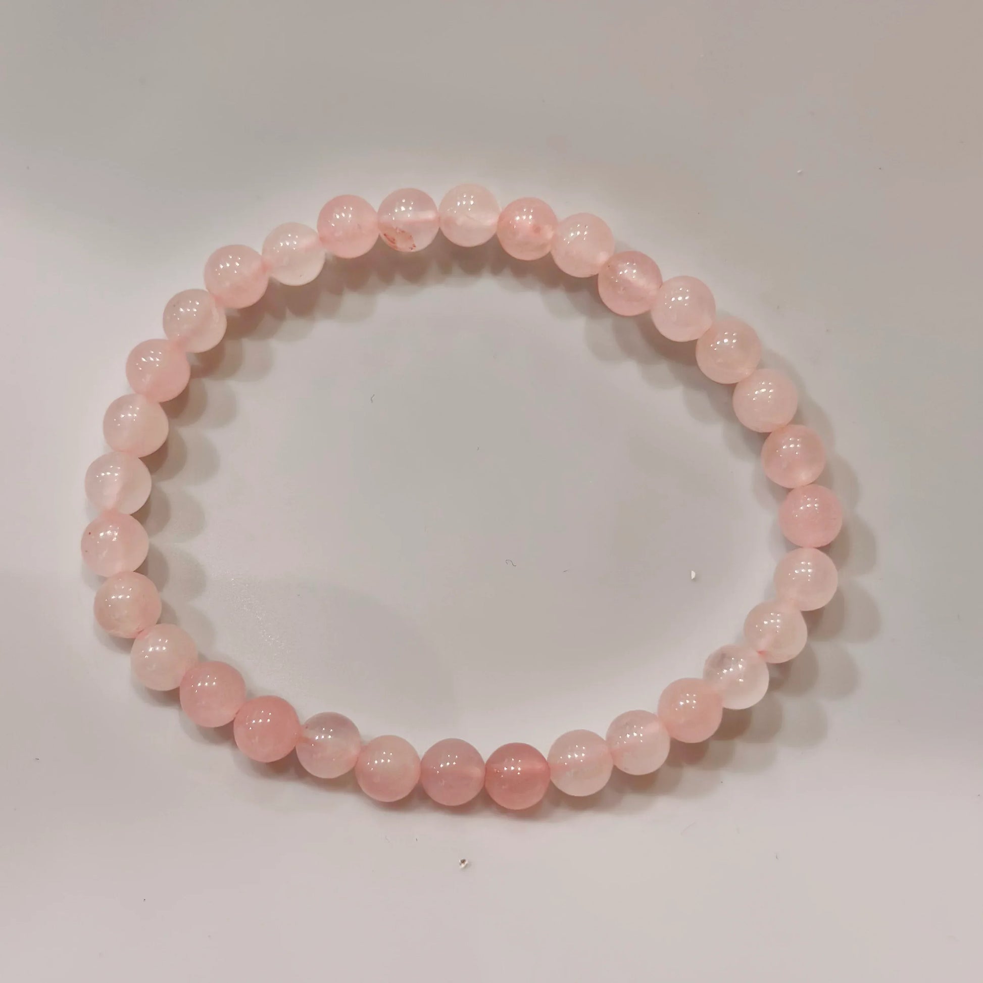 Pulsera de bolas de cuarzo rosa