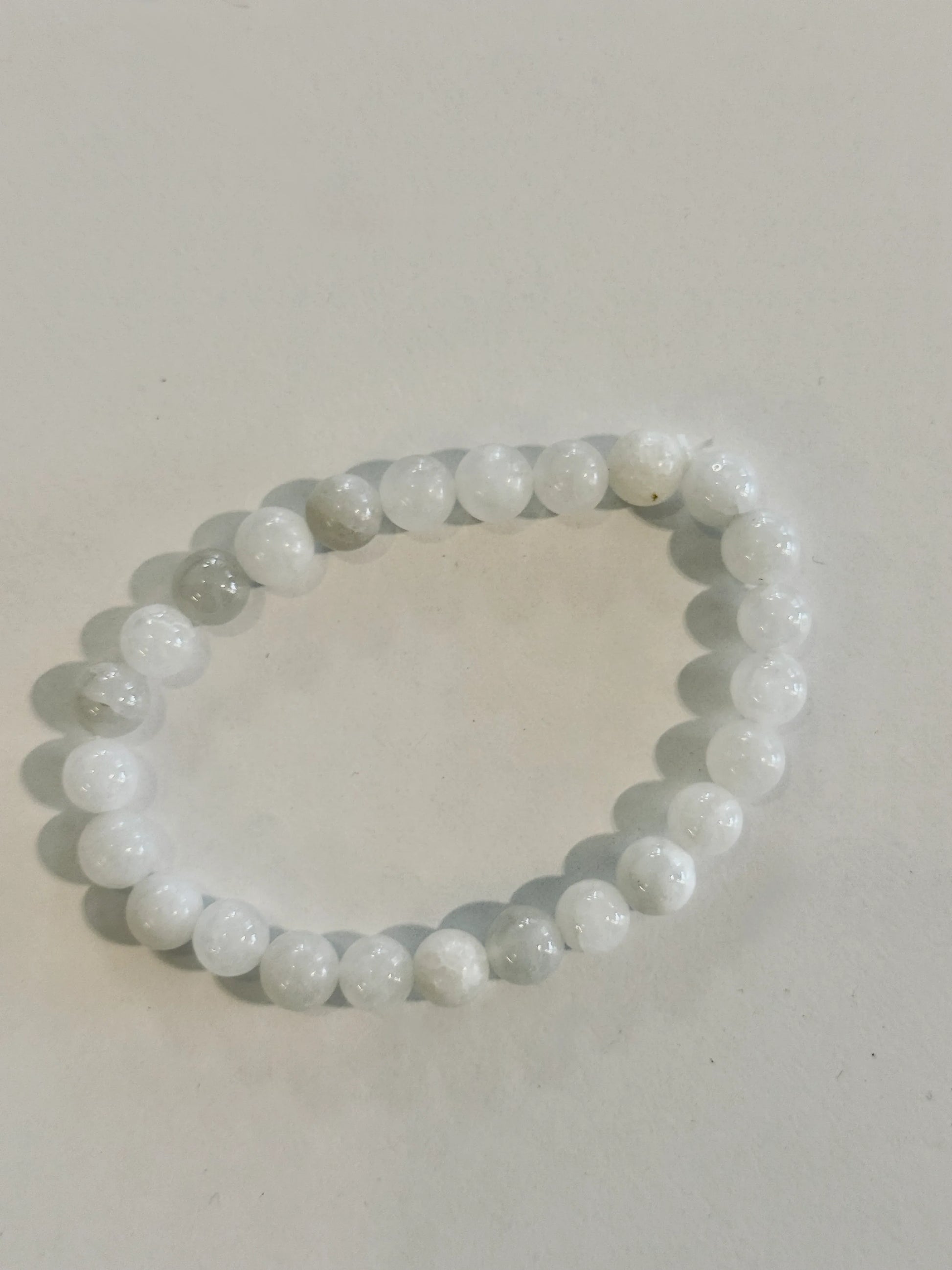 Pulsera de bolas de Jade Blanco - La Quinta Vidal