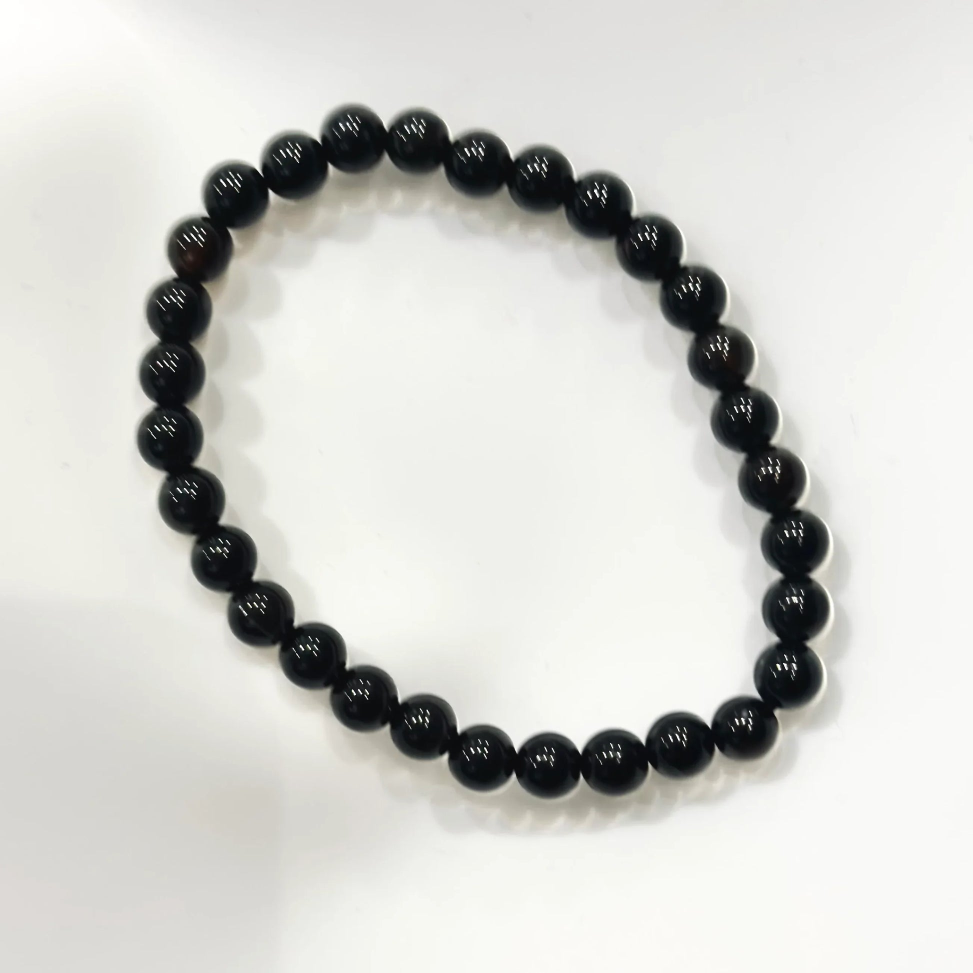 Pulsera de bolas de Obsidiana negra 