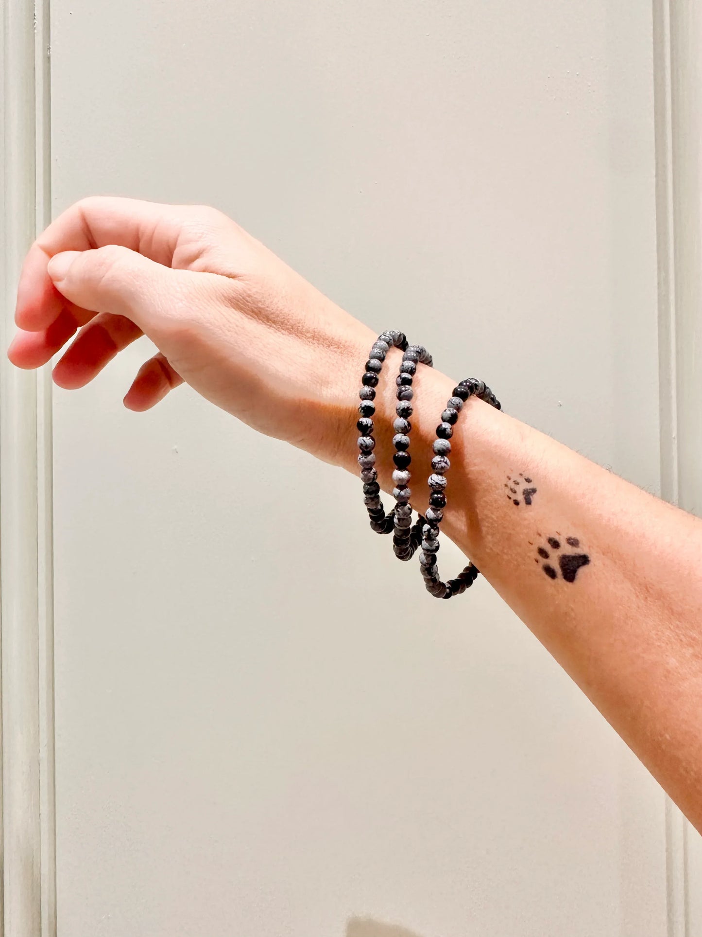 Pulsera de bolas de Obsidiana nevada - La Quinta Vidal