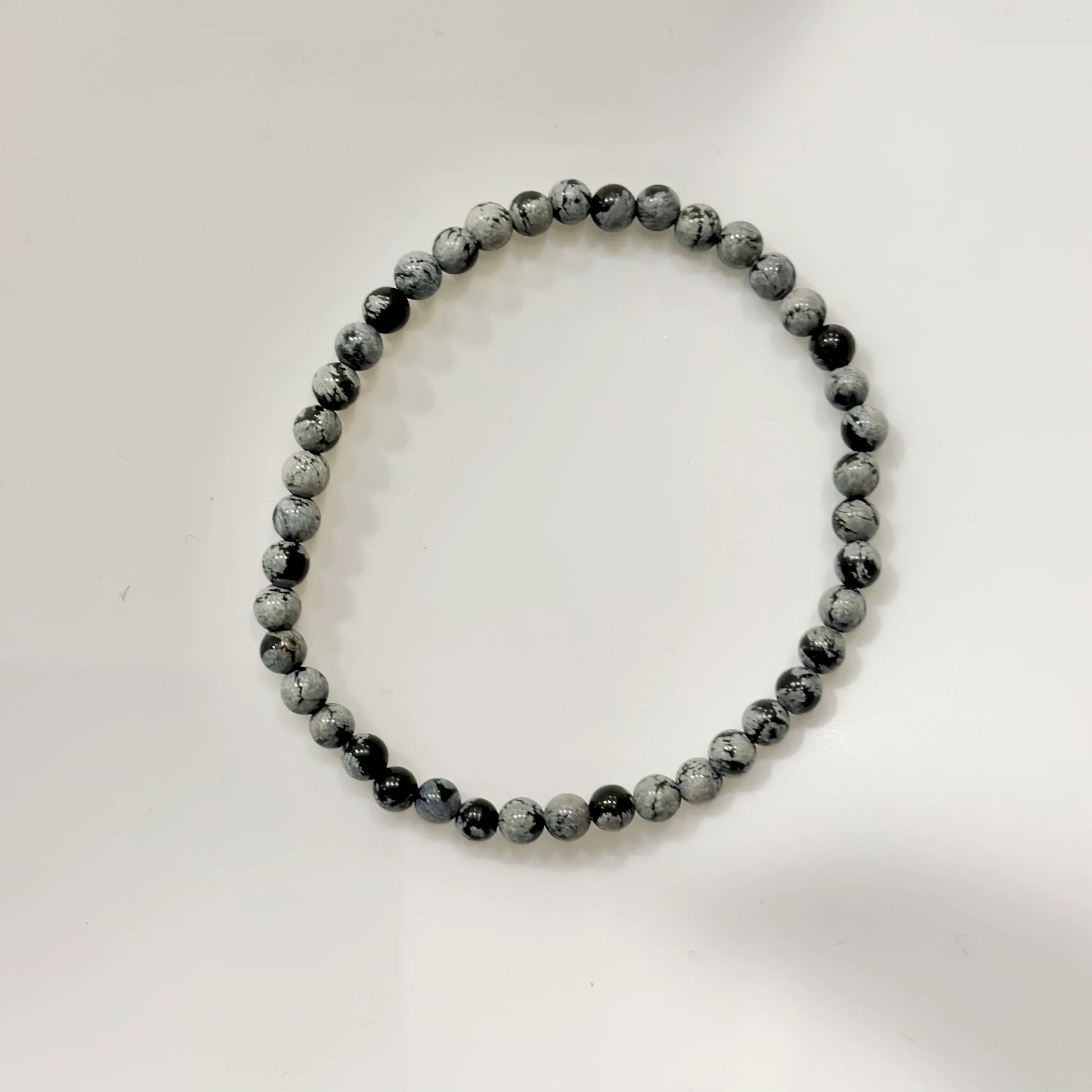 Pulsera de bolas de Obsidiana nevada - La Quinta Vidal