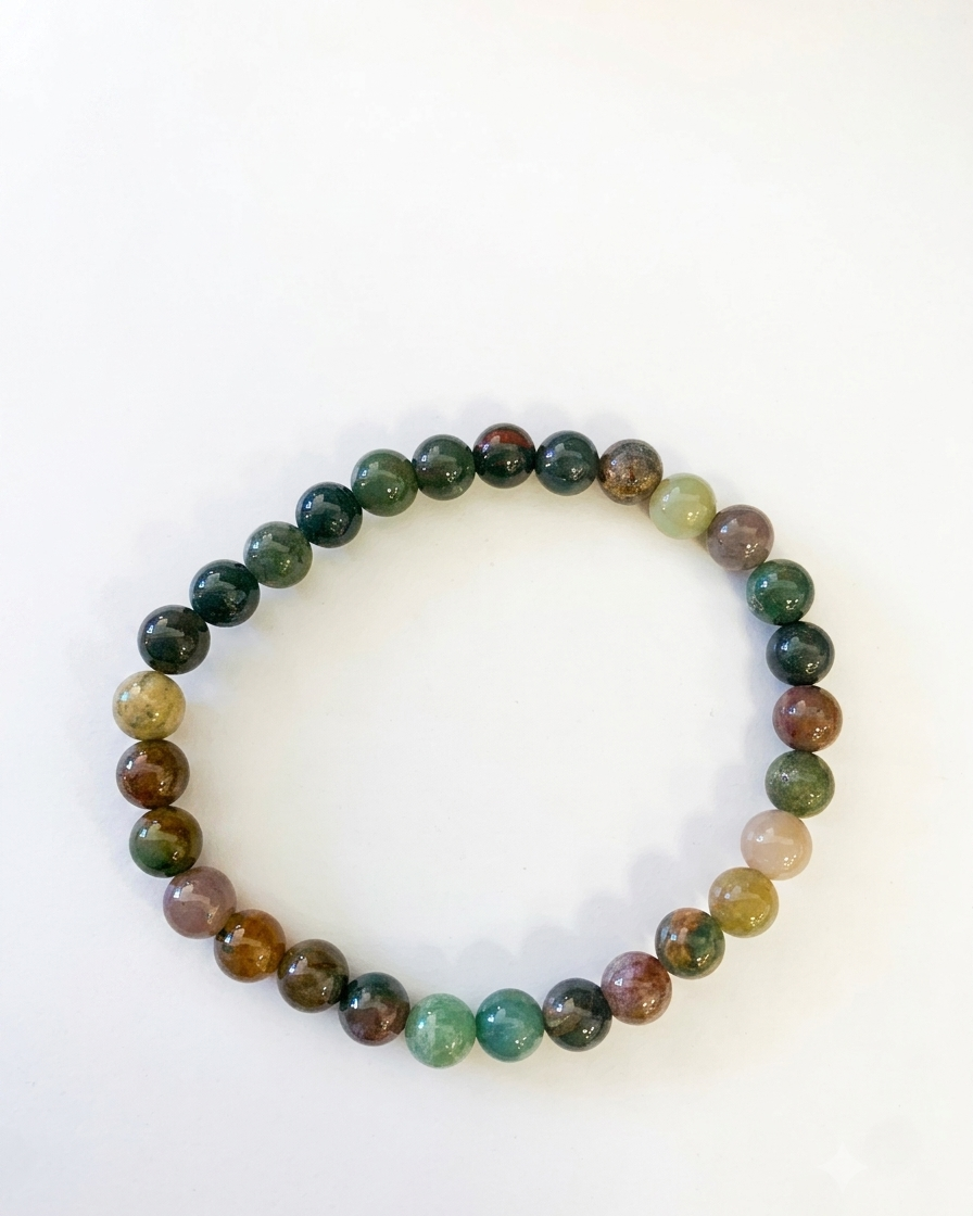Pulsera de bolas de ágata india 