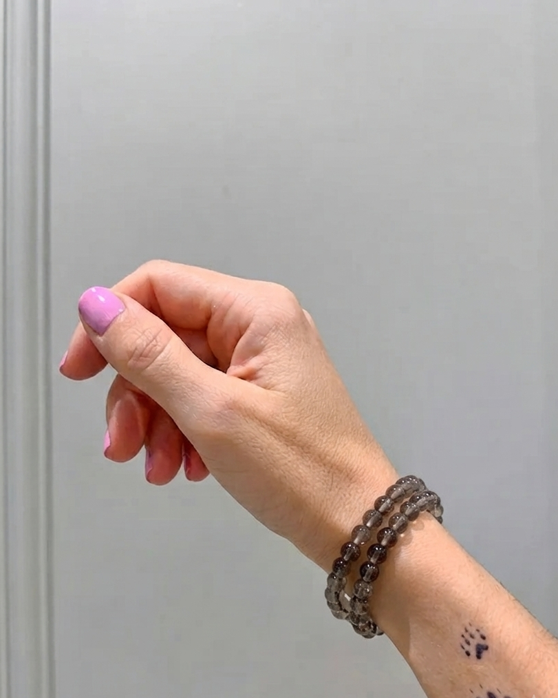 Pulsera de bolas de Cuarzo Ahumado 