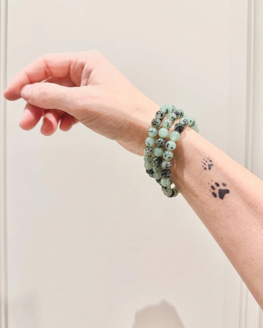 Pulsera de bolas de Jaspe Kiwi