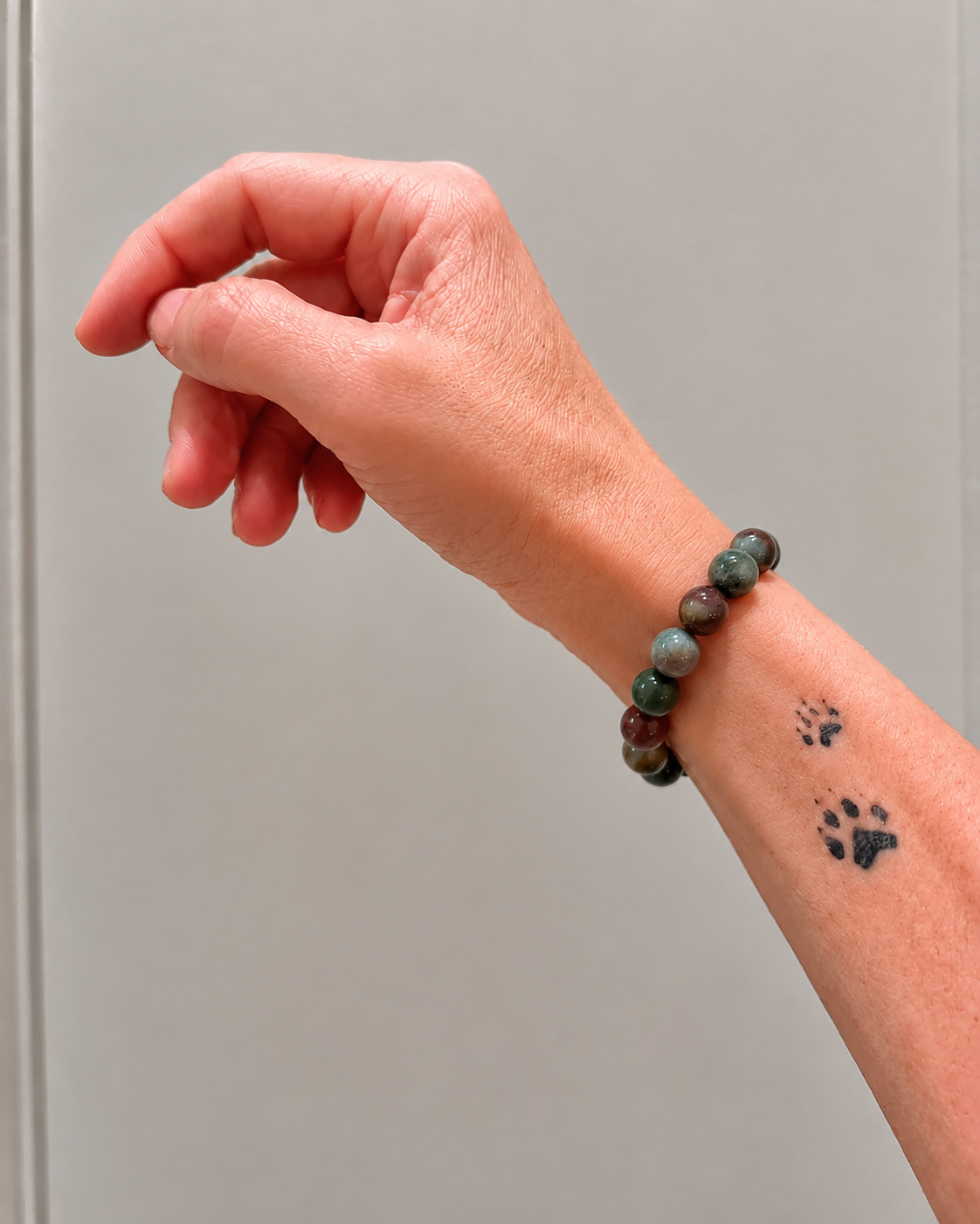 Pulsera de bolas de jaspe océano