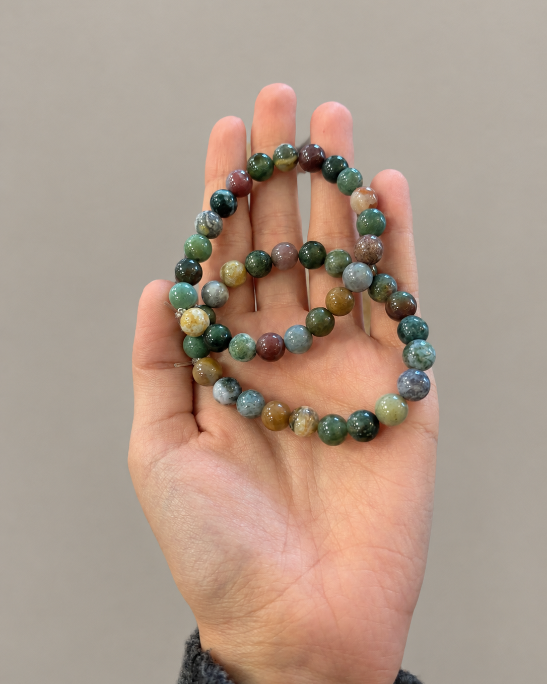 Pulsera de bolas de jaspe océano 