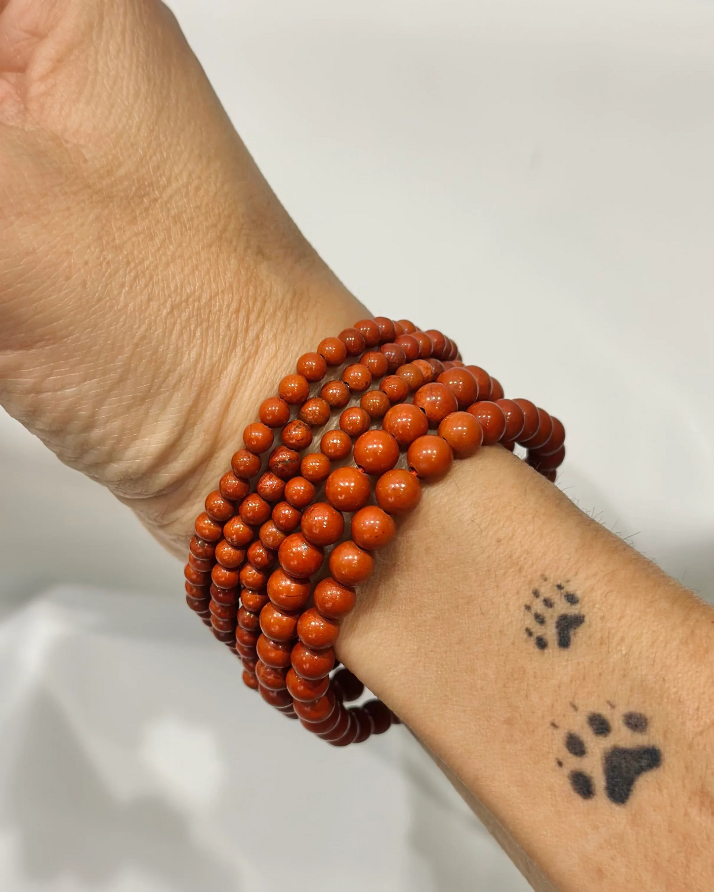 Pulsera de bolas de Jaspe Rojo