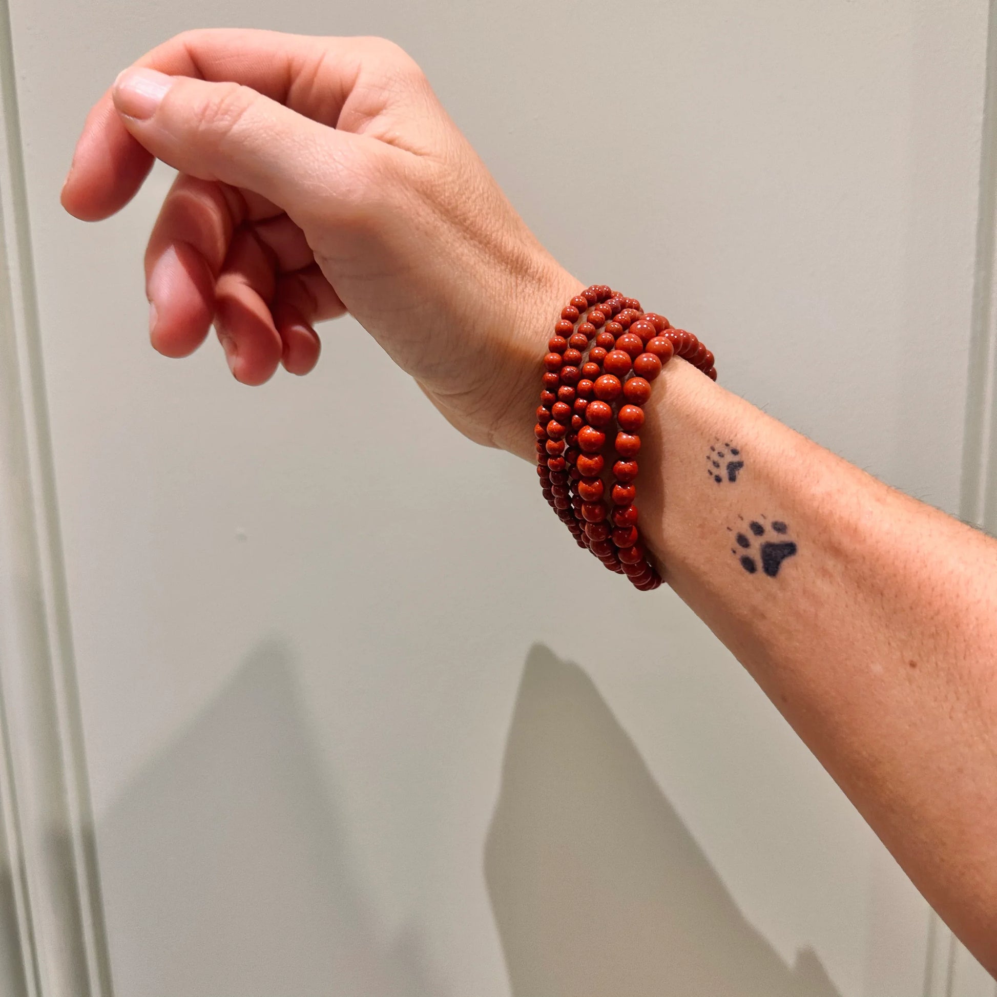 Pulsera de bolas de Jaspe Rojo 