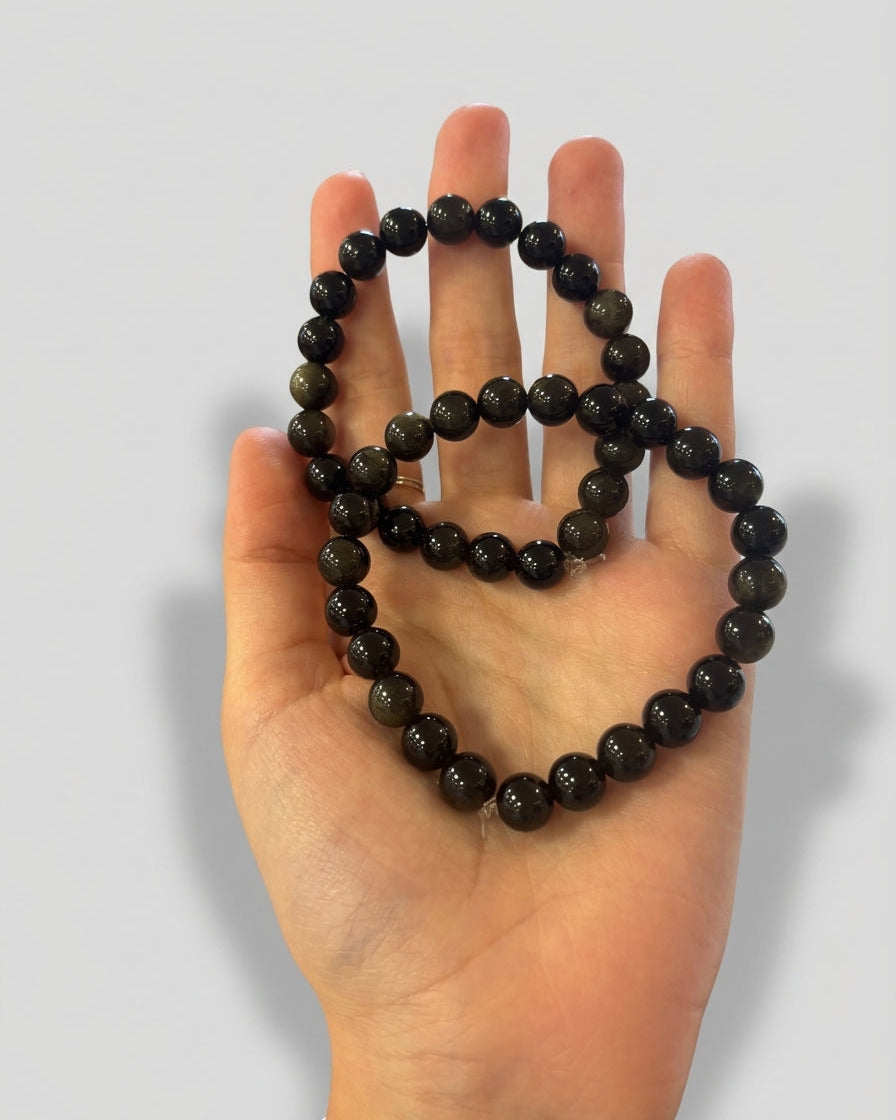 Pulsera de bolas de obsidiana ojo celestial 