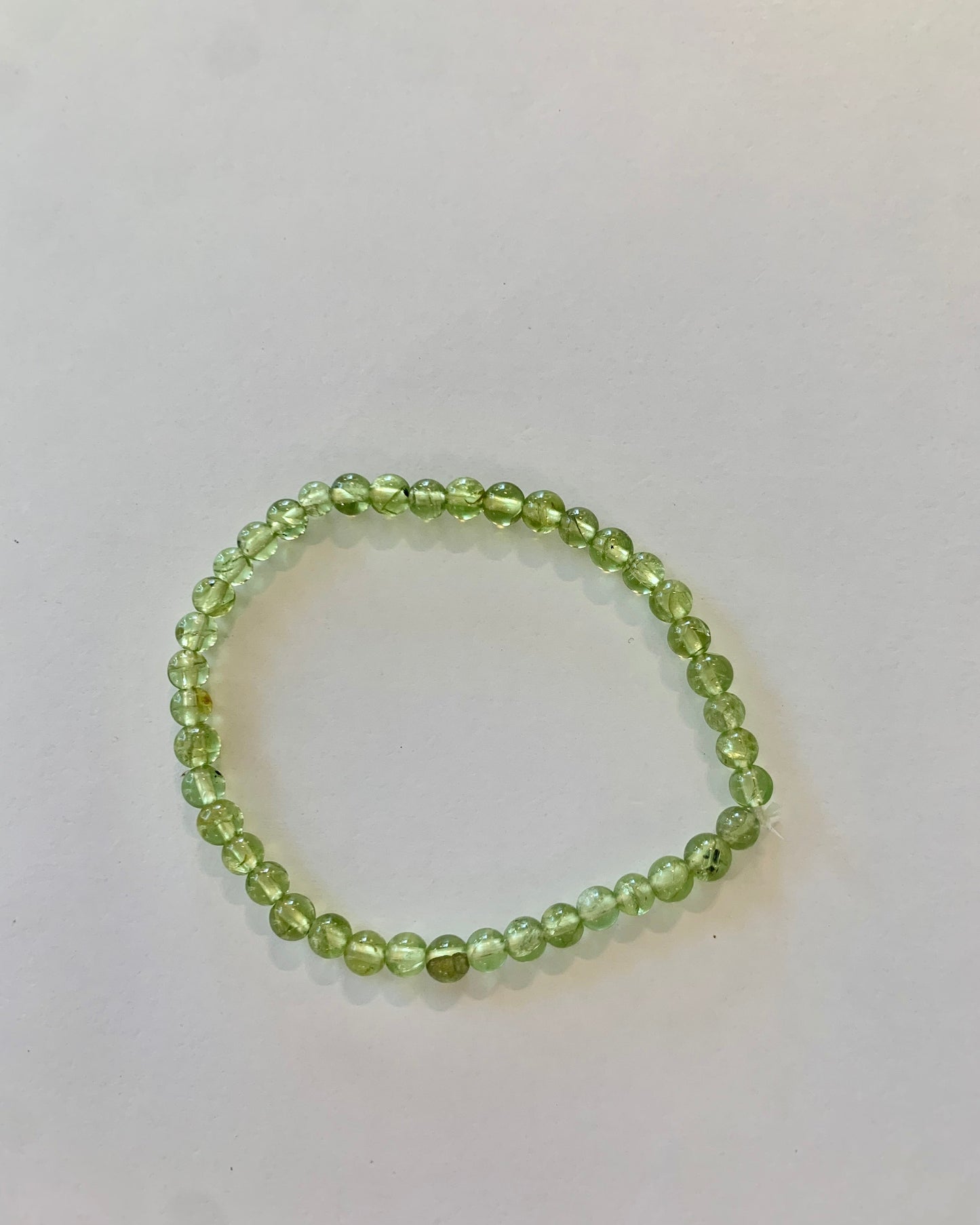 Pulsera de bolas de Olivino (Peridoto)