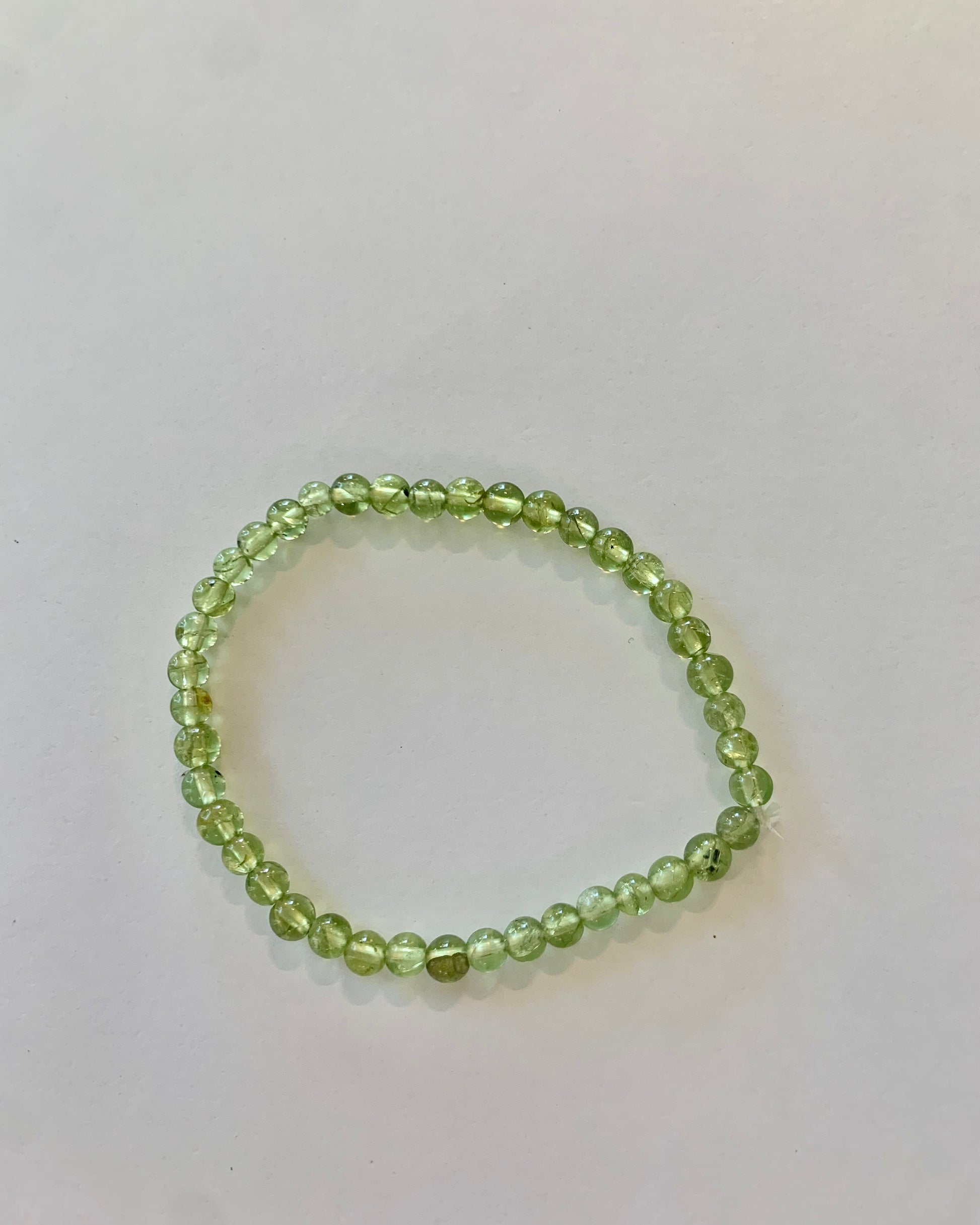 Pulsera de bolas de Olivino (Peridoto)
