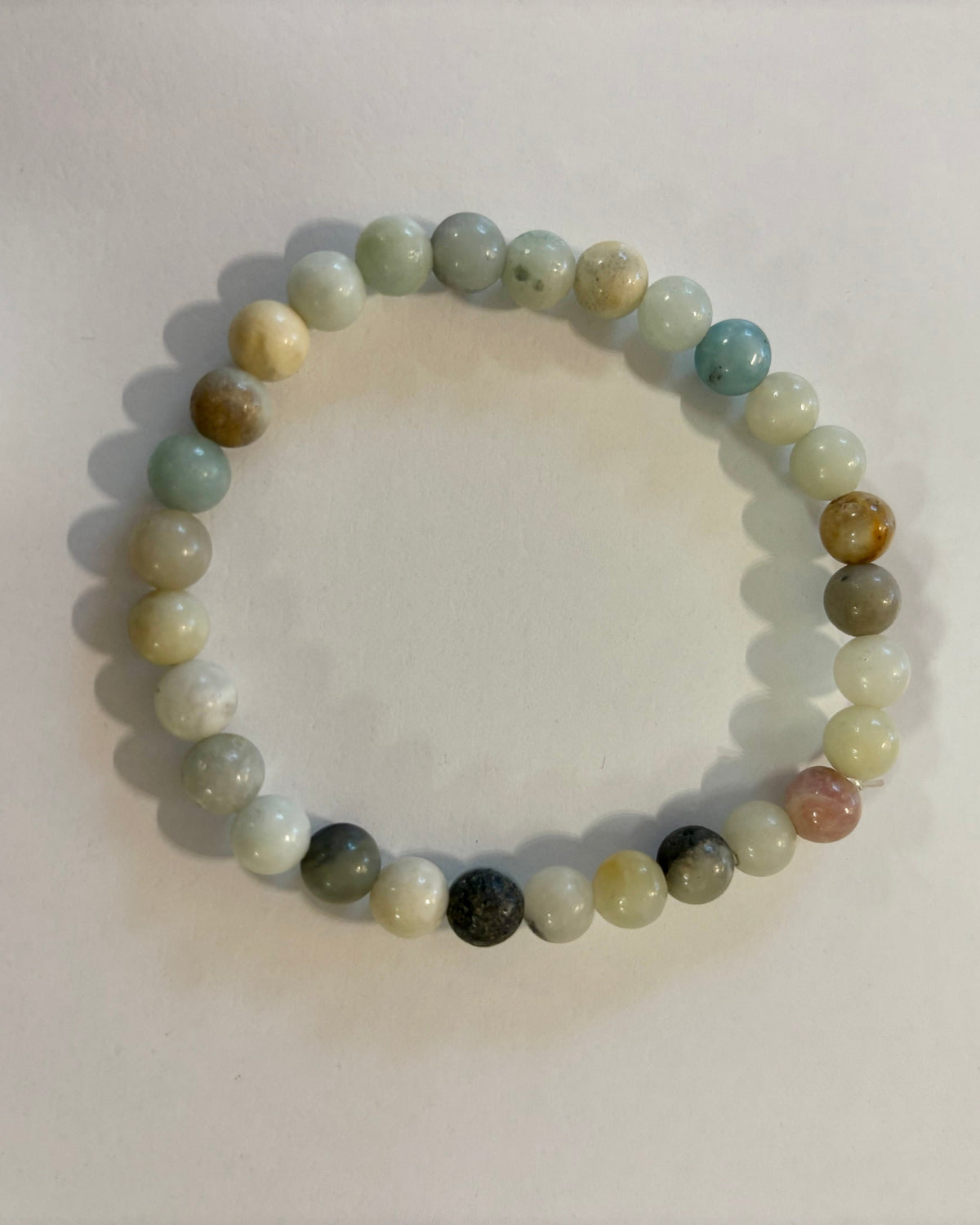 Pulsera de bolas de amazonita multicolor