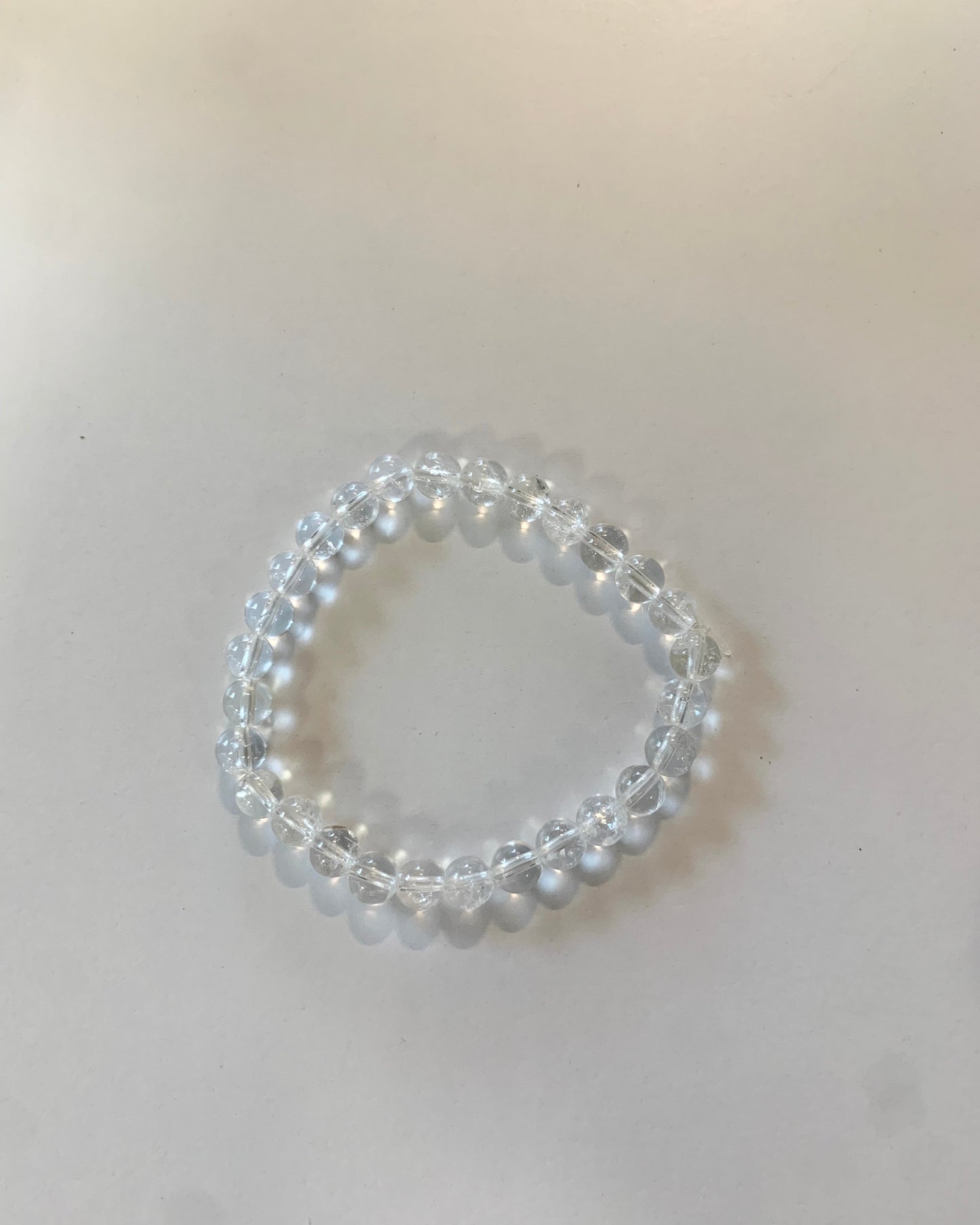 Pulsera de bolas de cristal de roca 