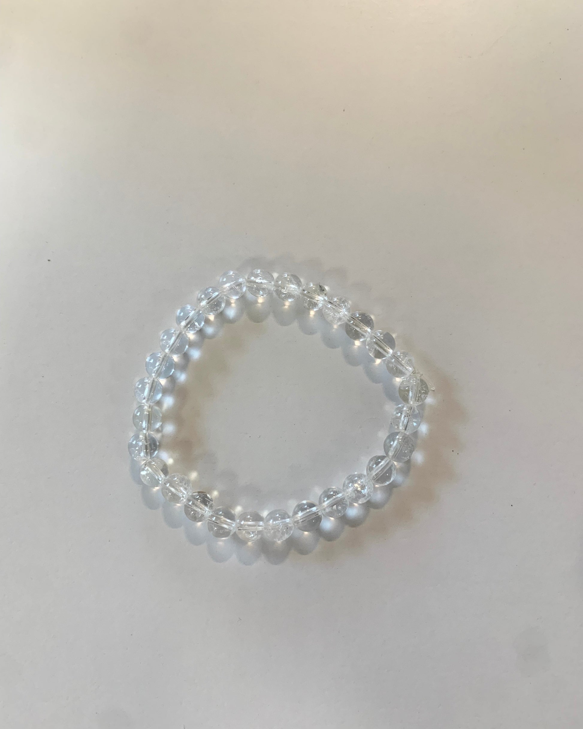 Pulsera de bolas de cristal de roca 
