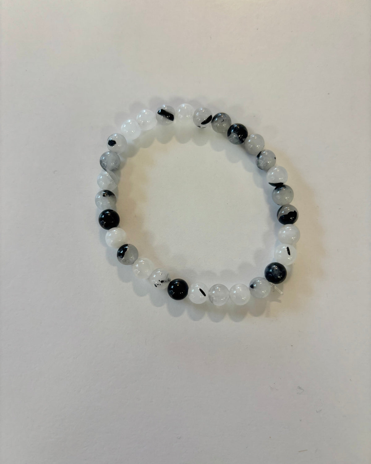 Pulsera de bolas de cuarzo turmalinado