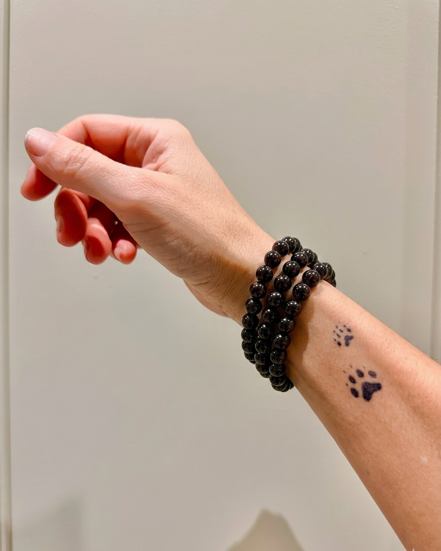 Pulsera de bolas de granate no facetado 