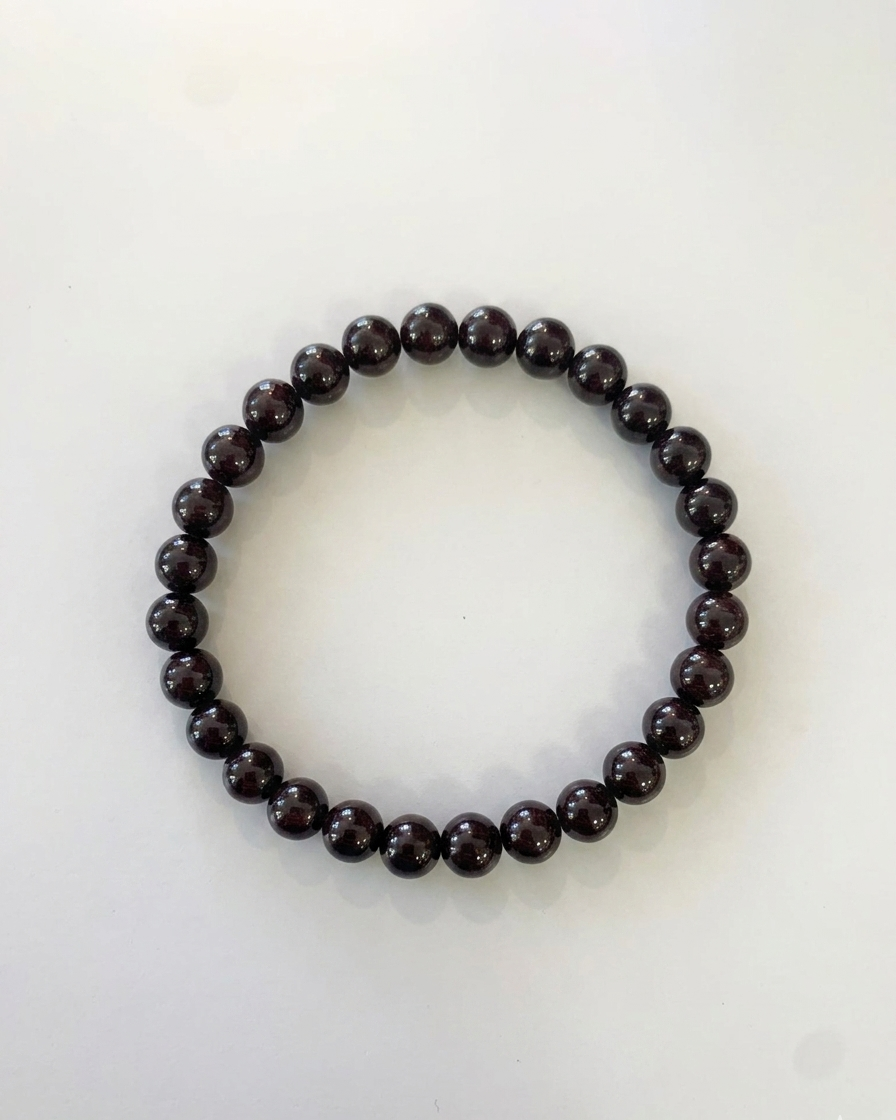 Pulsera de bolas de granate no facetado 
