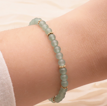 Pulsera dorada haro con minerales