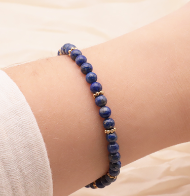 Pulsera dorada haro con minerales