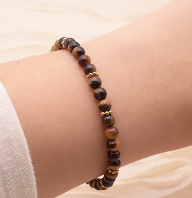 Pulsera dorada haro con minerales