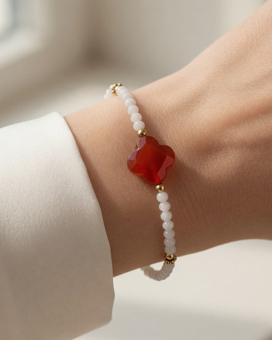 Pulsera rosalia dorada con minerales