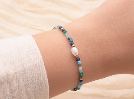 Pulsera vaya dorado con minerales