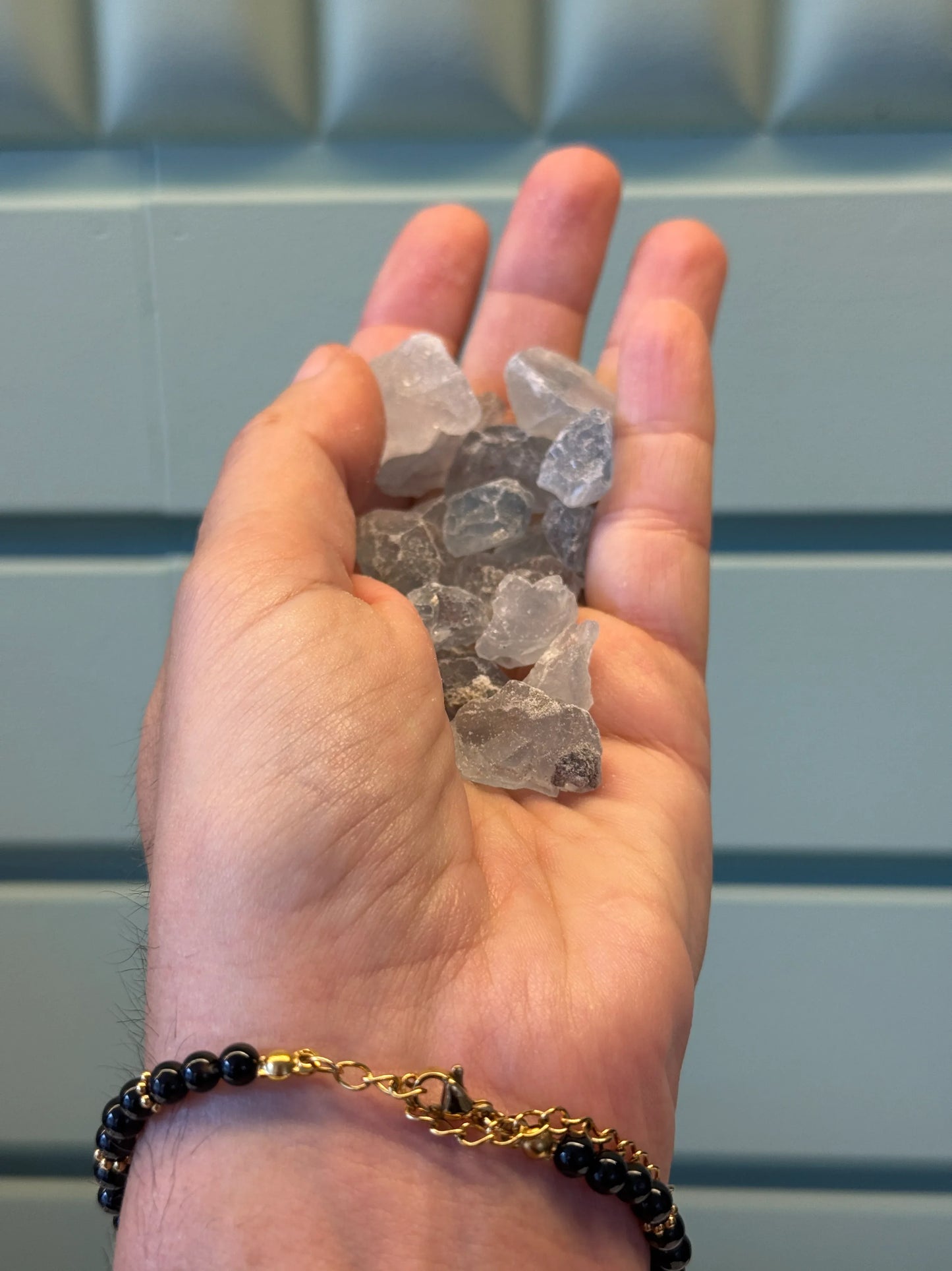 Punta cristalizada de mineral de celestina.