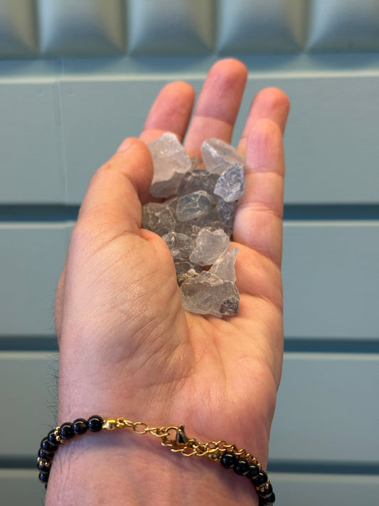 Punta cristalizada de mineral de celestina.