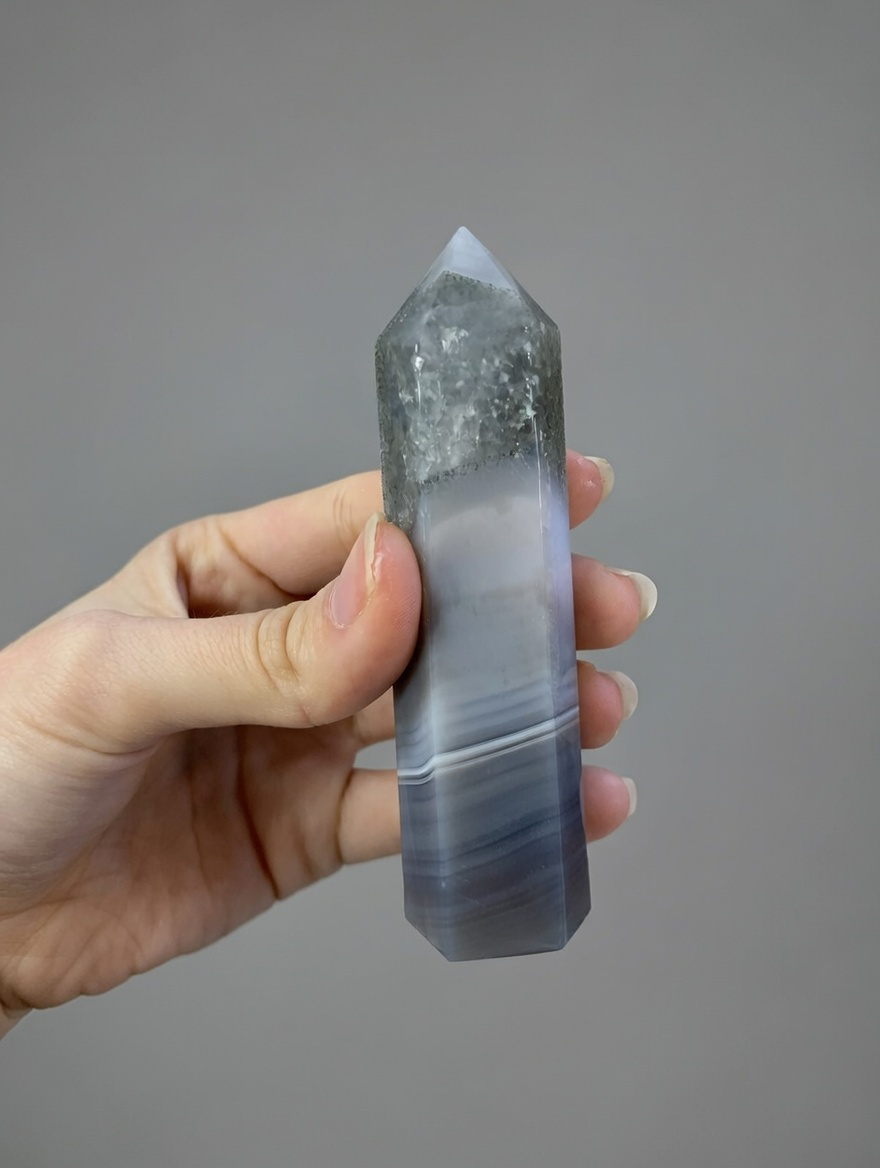 Punta generadora de ágata bostwana