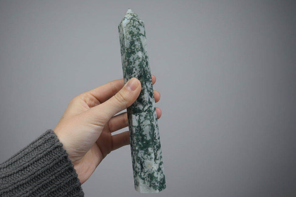 Punta generadora de ágata musgosa