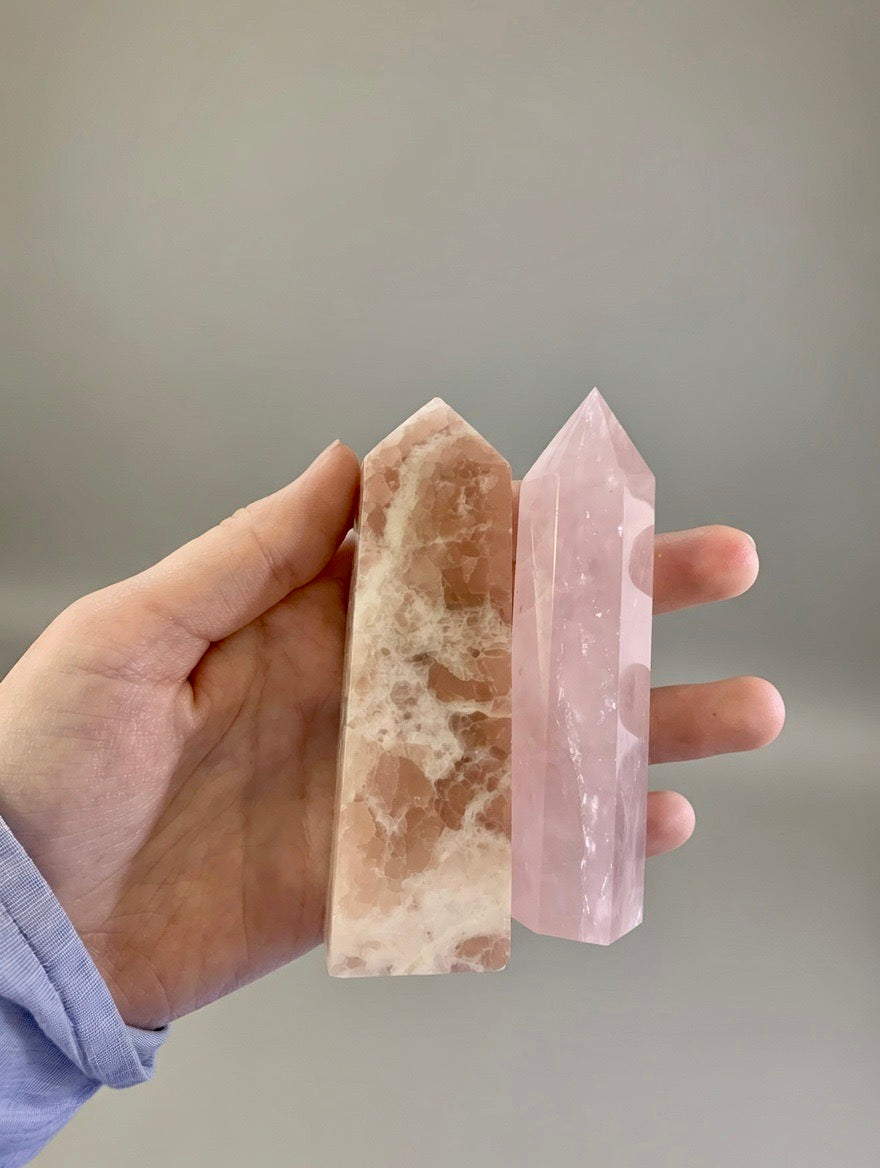 Punta generadora de cuarzo rosa