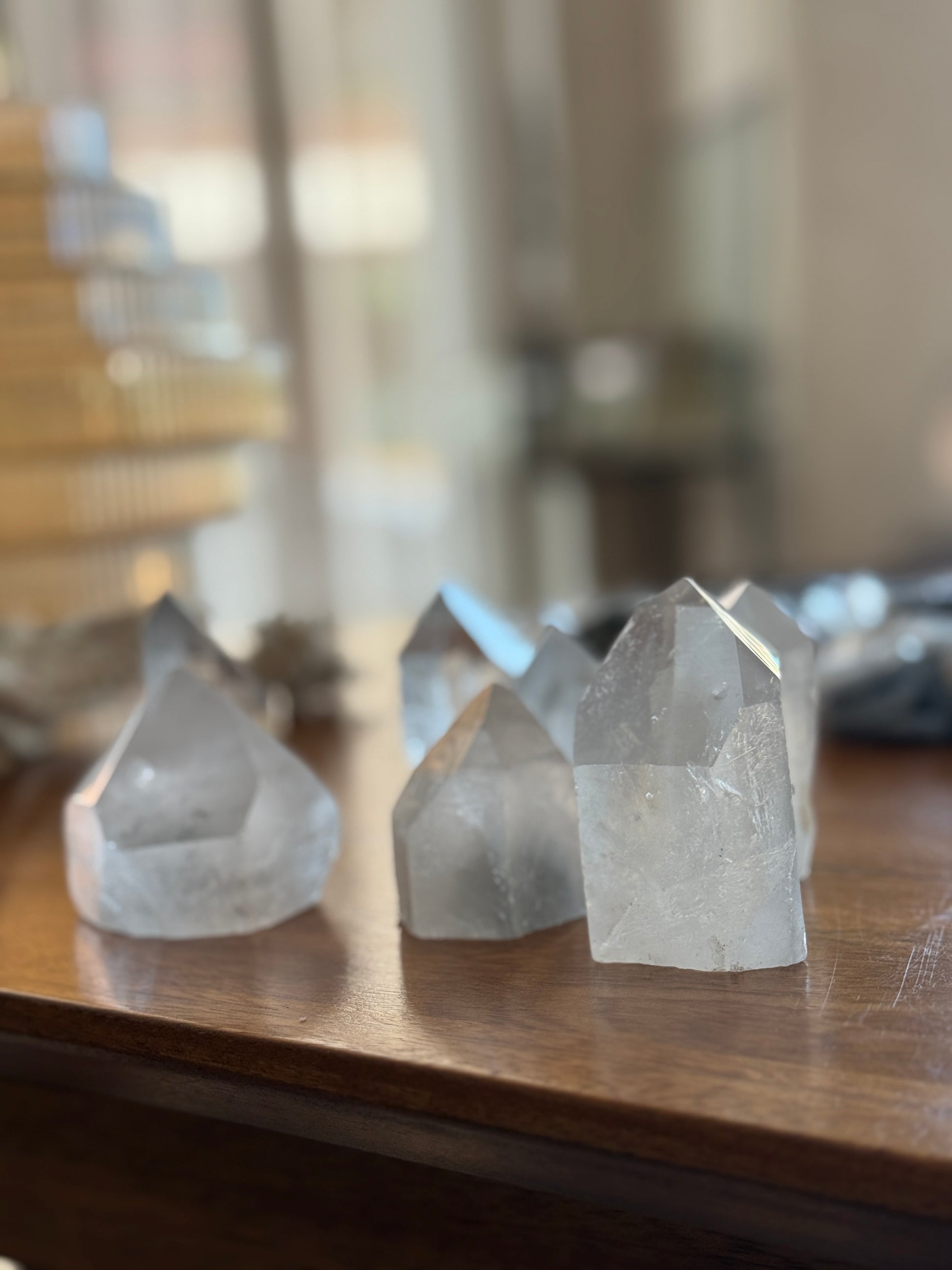 Puntas generadoras de mineral de cuarzo de cristal