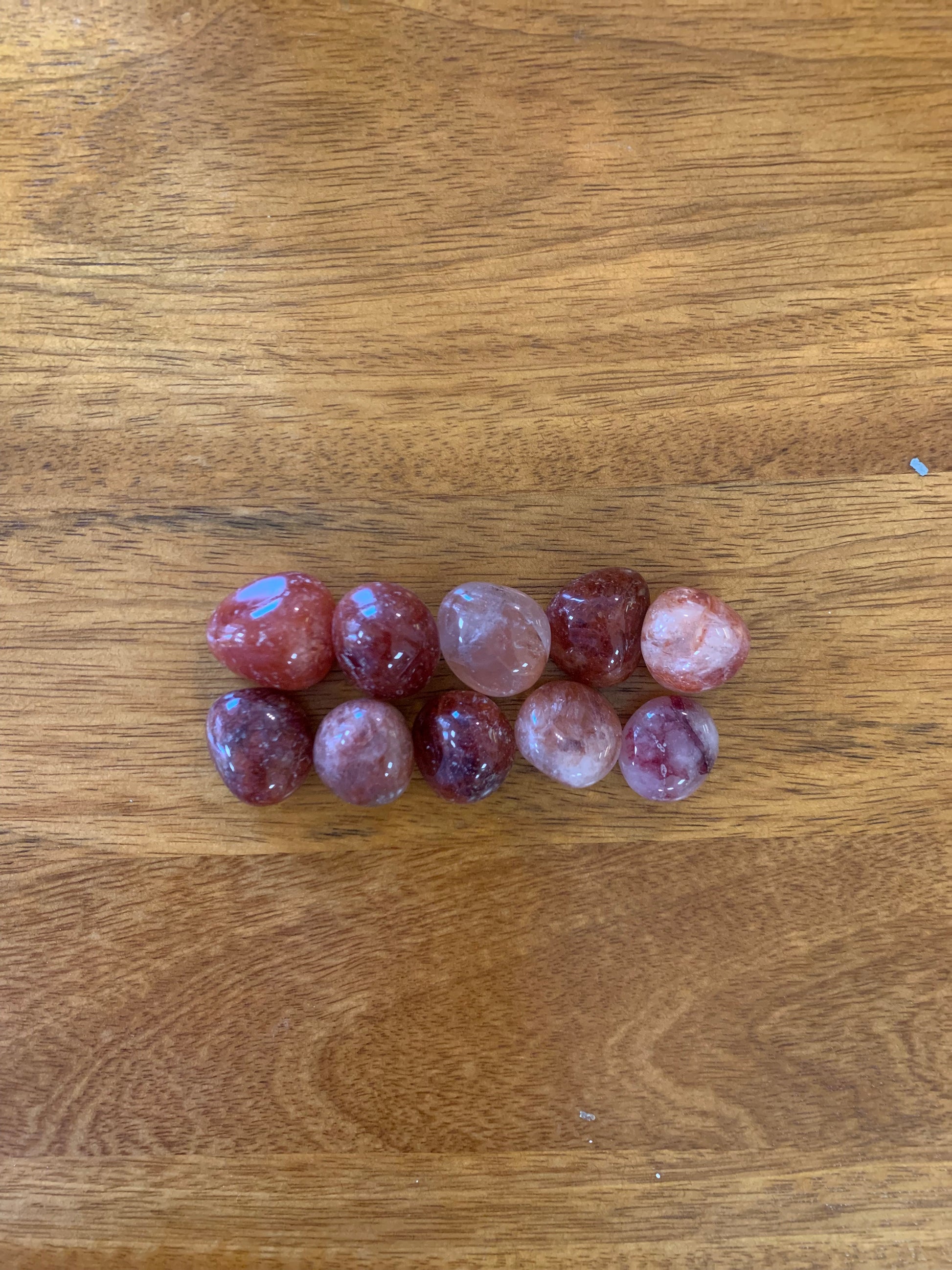 Rodado de mineral de cuarzo fuego