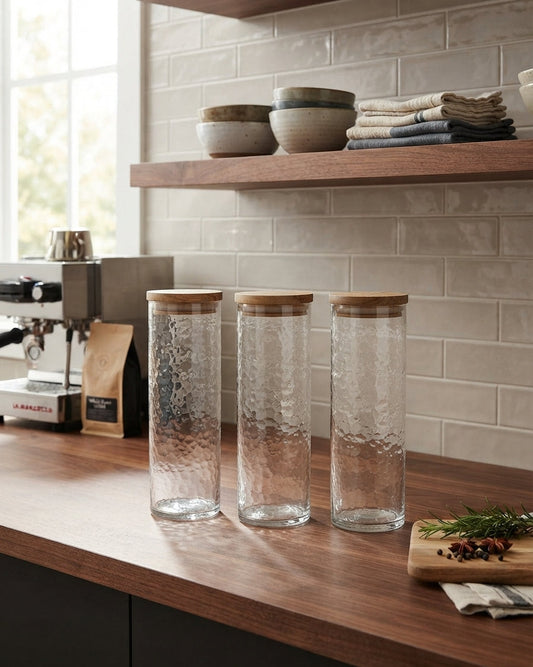 Tarro de cristal con tapa de madera 