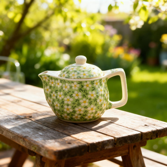 Tetera pequeña de porcelana con mosaico