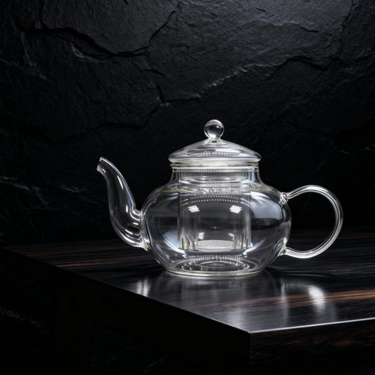 Tetera transparente de vidrio con difusor