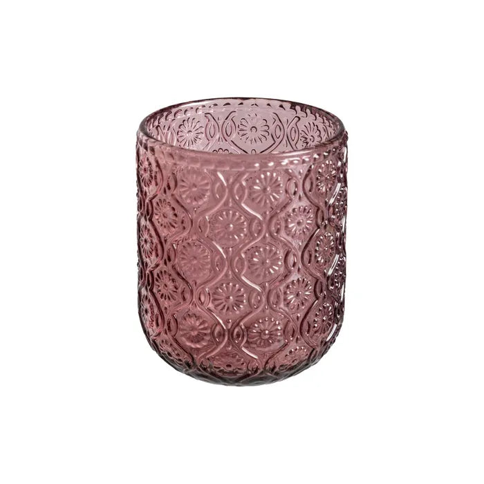 Vaso de cristal en tono rosado