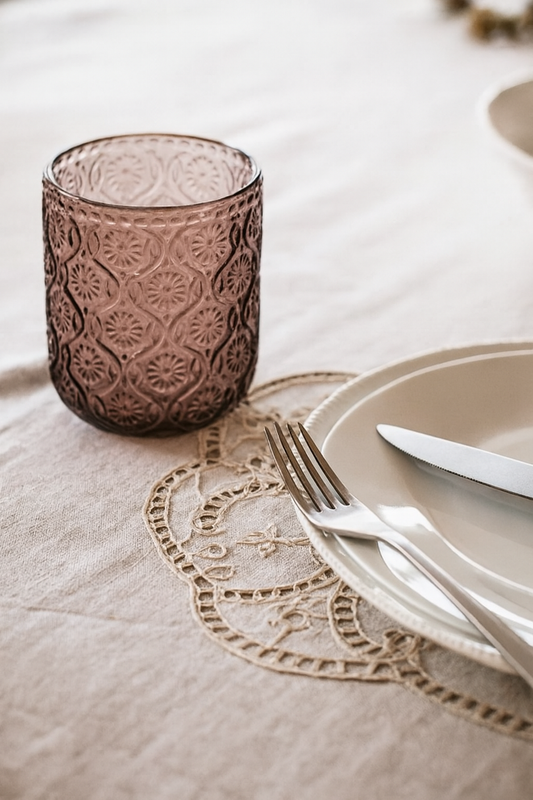 Vaso de cristal rosa