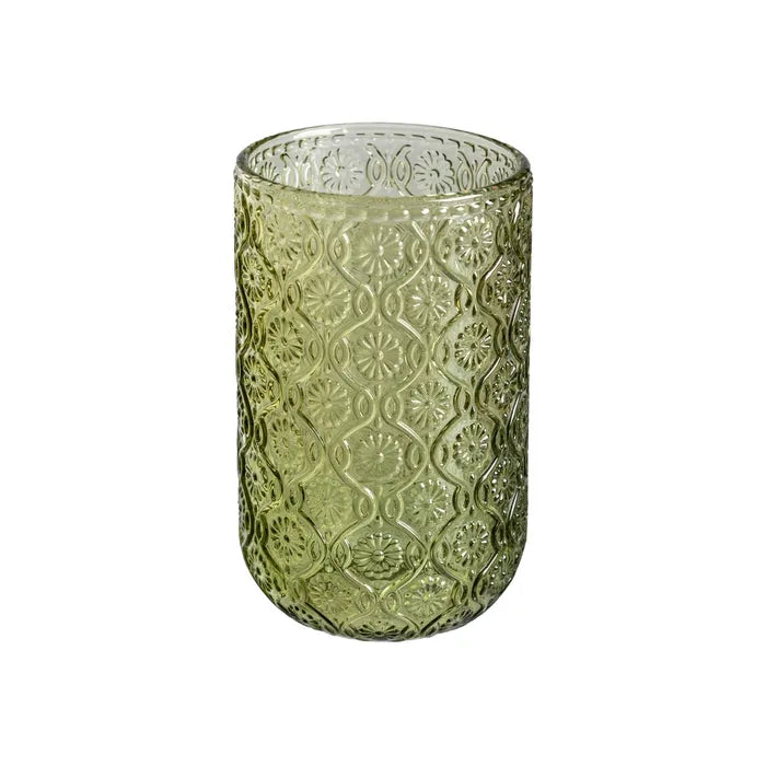Vaso de cristal verde