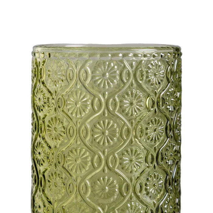 Vaso de cristal verde