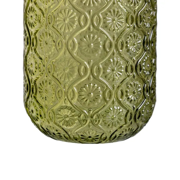 Vaso de cristal verde