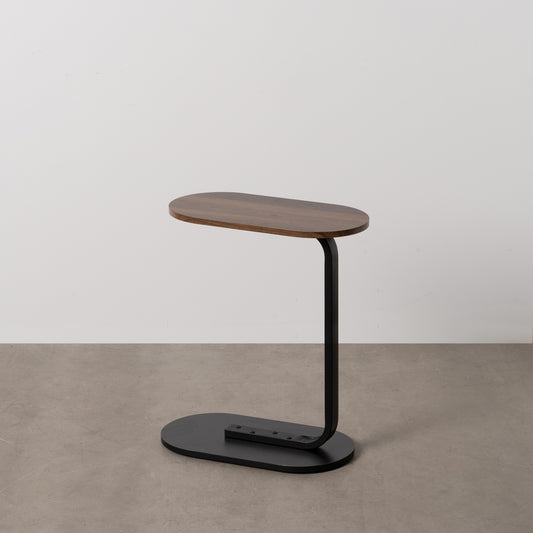 Mesa auxiliar alargada marron en Dm y metal